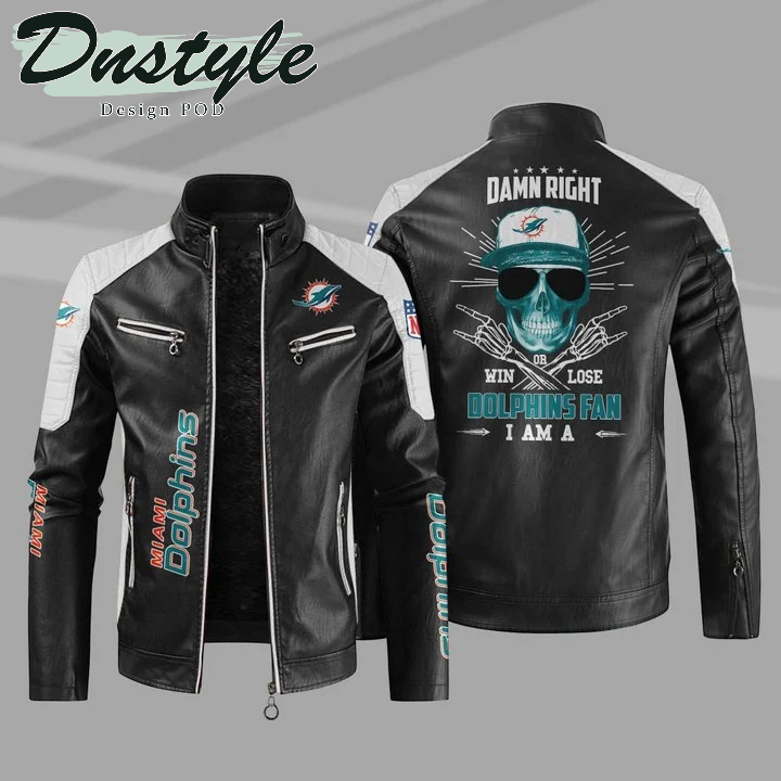 Miami Dolphins NFL Sport Leather Jacket