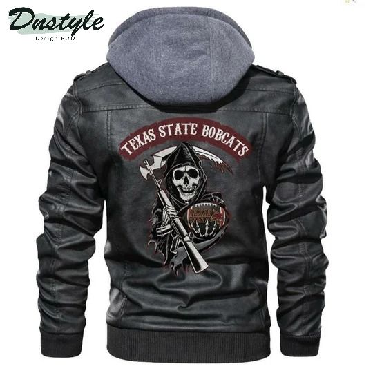 Texas State Bobcats NCAA Football Sons Of Anarchy Black Leather Jacket