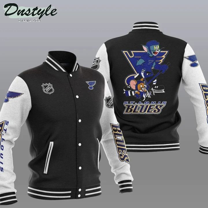 St Louis Blues NHL Tom And Jerry Varsity Baseball Jacket