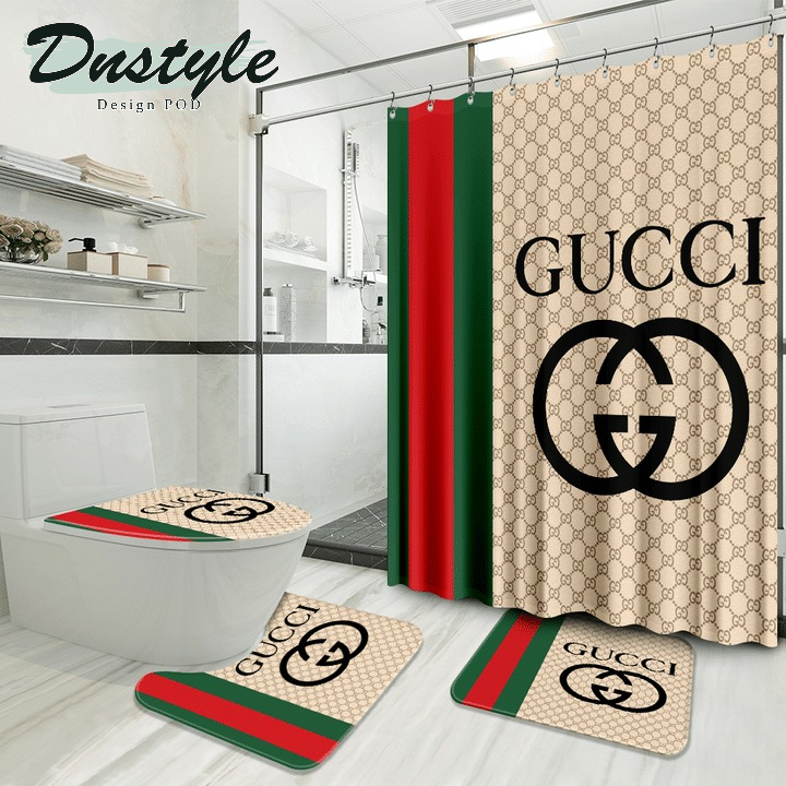 Gucci Luxury Fashion Brand Shower Curtain Bathroom Set #4