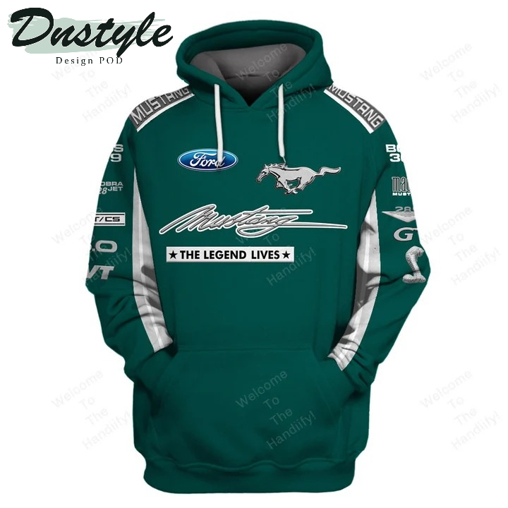 Ford Racing Mustang The Legend Lives All Over Print 3D Hoodie