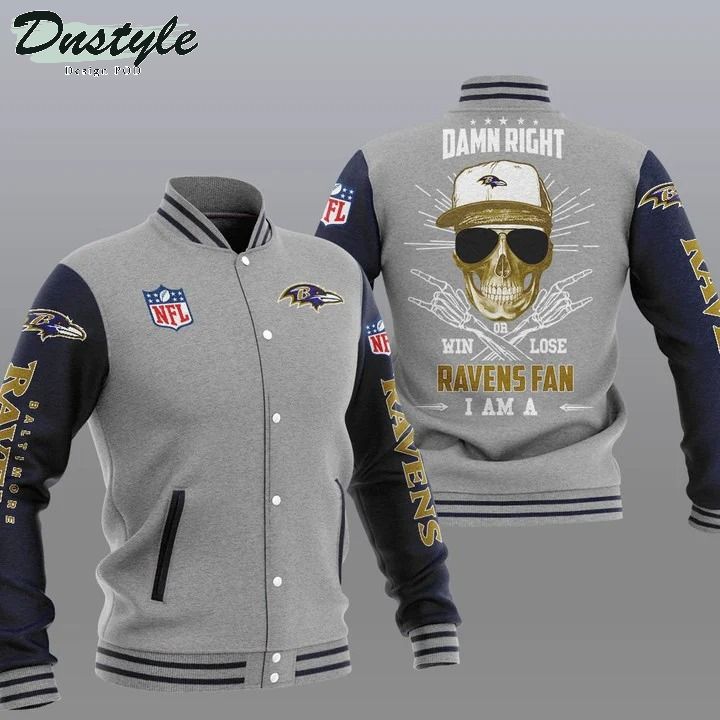 Baltimore Ravens NFL Damn Right Varsity Baseball Jacket