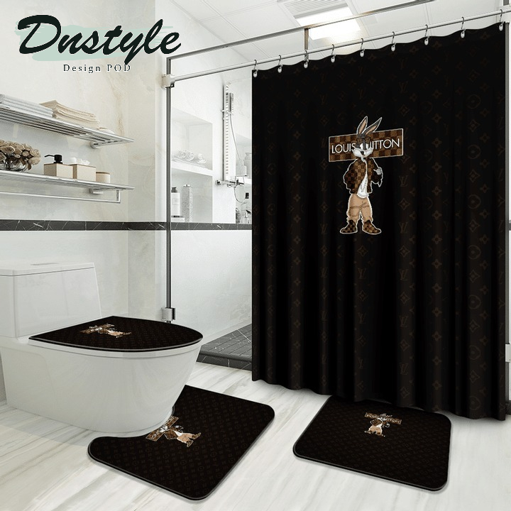 Louis Vuitton Rabbit Luxury Fashion Bathroom Set Shower Curtain #10