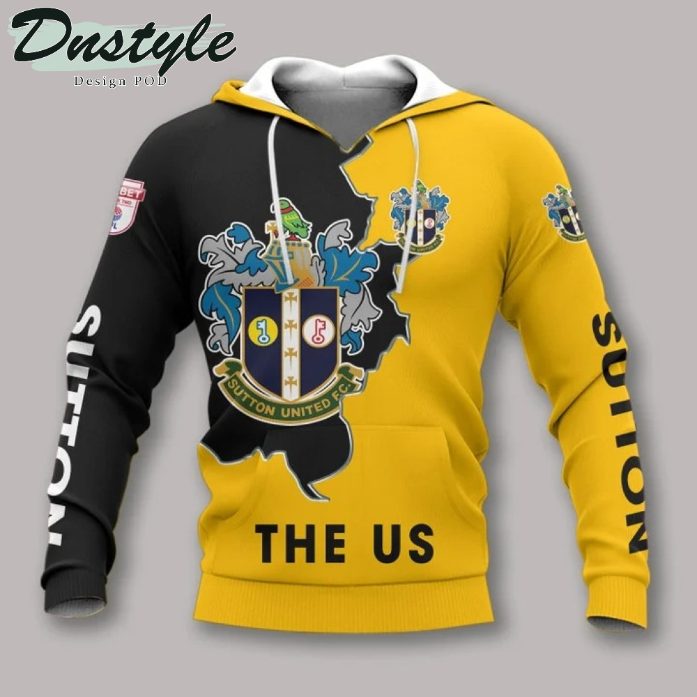 Sutton United 3d All Over Printed Hoodie
