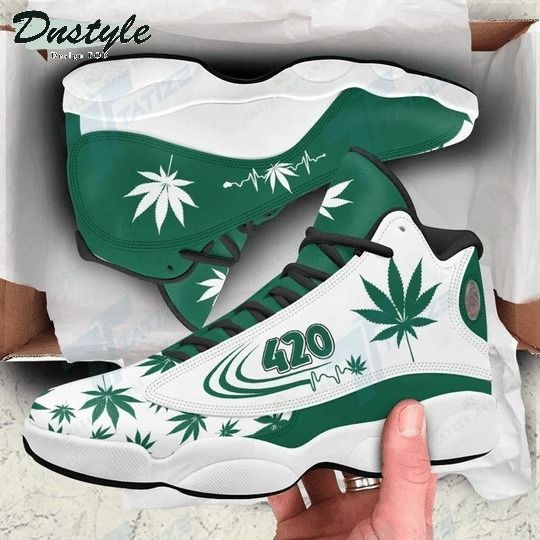 420 Marijuana Weed Cannabis Hearbeat Air Jordan 13 Shoes Sneaker