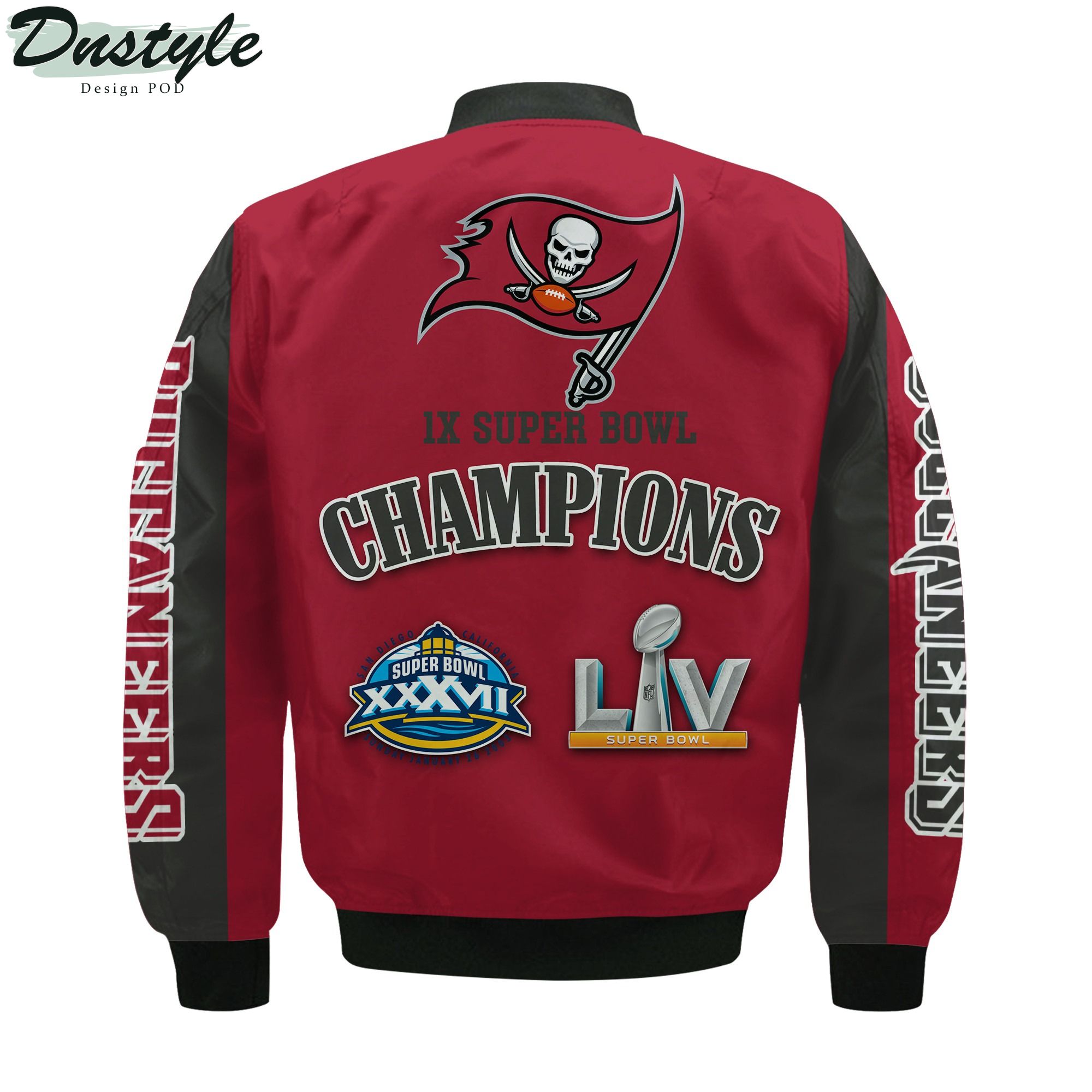 Tampa Bay Buccaneers NFL 1X Super Bowl Champions Custom Name Bomber Jacket