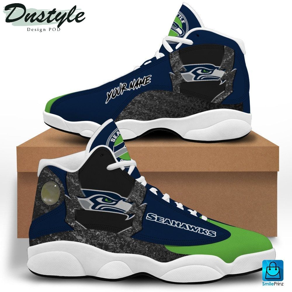 Seattle Seahawks Custom Name Air Jordan 13 Shoes Sneaker