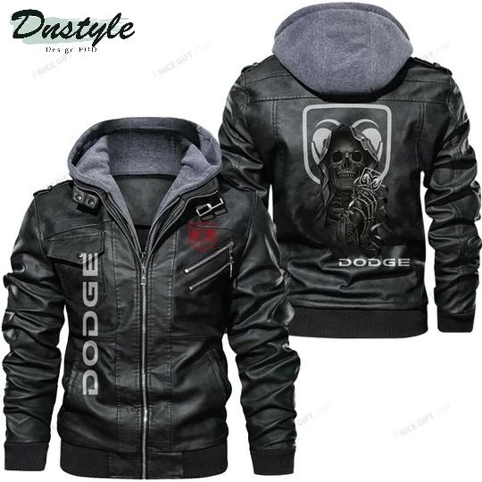 Dodge skull leather jacket