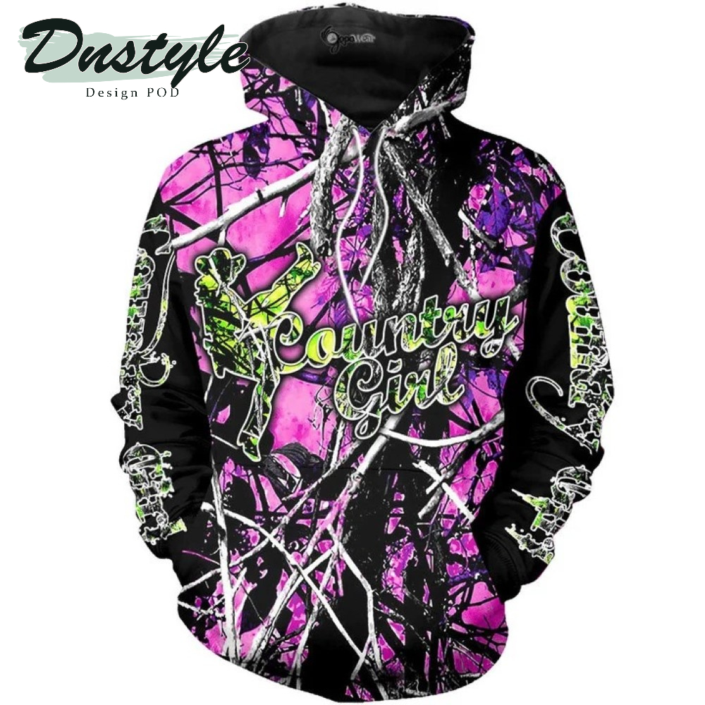 Magenta Beautiful Country Girl 3D All Over Printe Hoodie