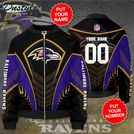 Personalized Baltimore Ravens Football Team Bomber Jacket