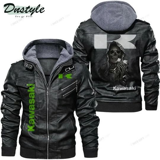 Kawasaki skull leather jacket