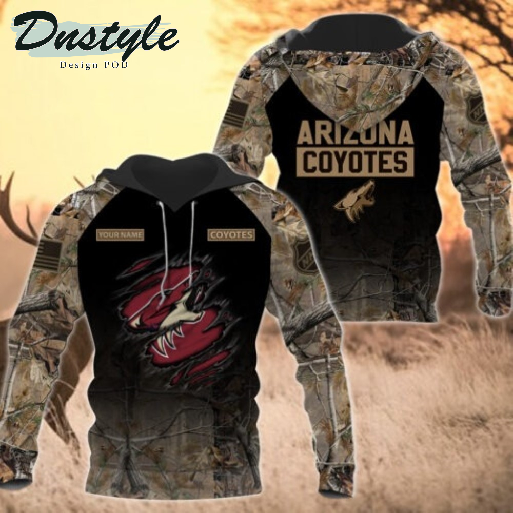 Arizona Coyotes Hunting Camo Personalized 3D Hoodie
