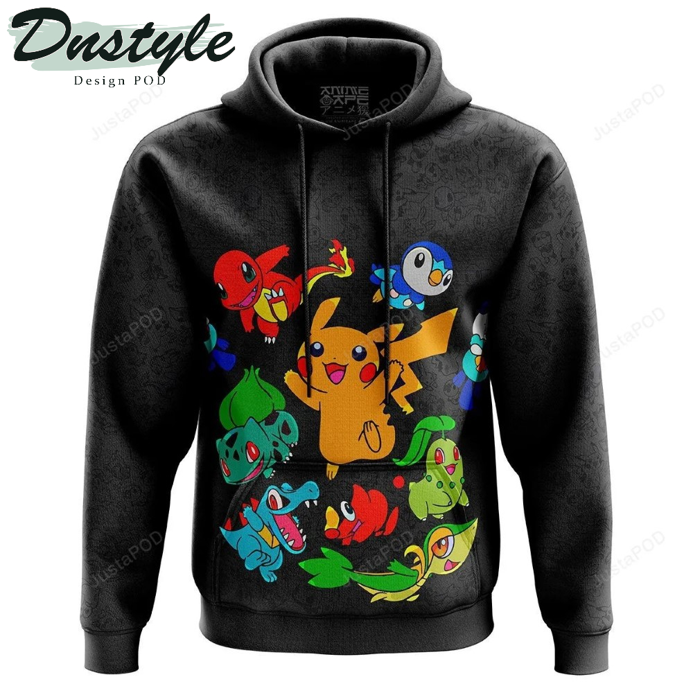 Vibing Pokemon Characters 3D All Over Printed Hoodie