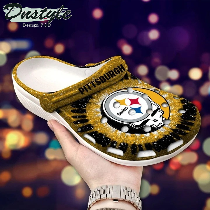 NFL Pittsburgh Steelers Skull Crocs Crocband Clog