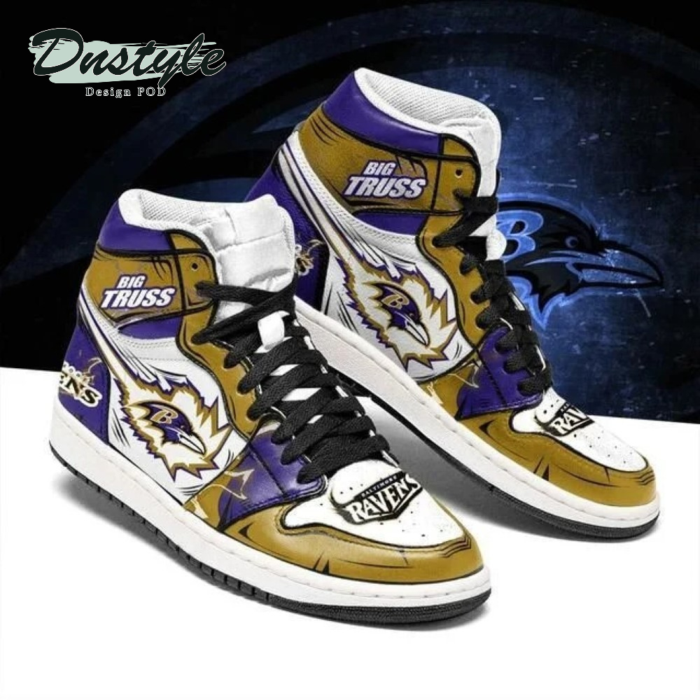American Football Nfl Baltimore Ravens High Air Jordan 1 Shoes Sneaker