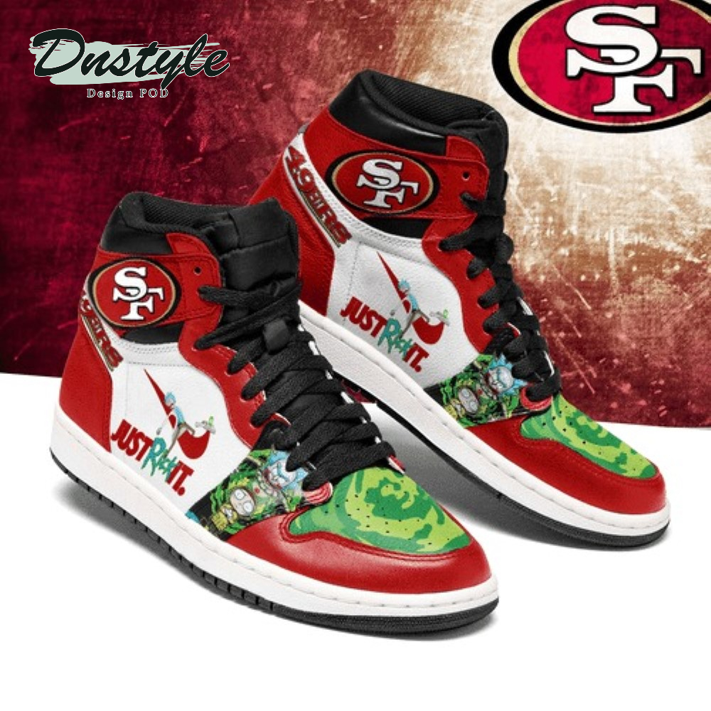 Rick And Morty San Francisco 49Ers Team Nfl High Air Jordan 1 Shoes Sneaker