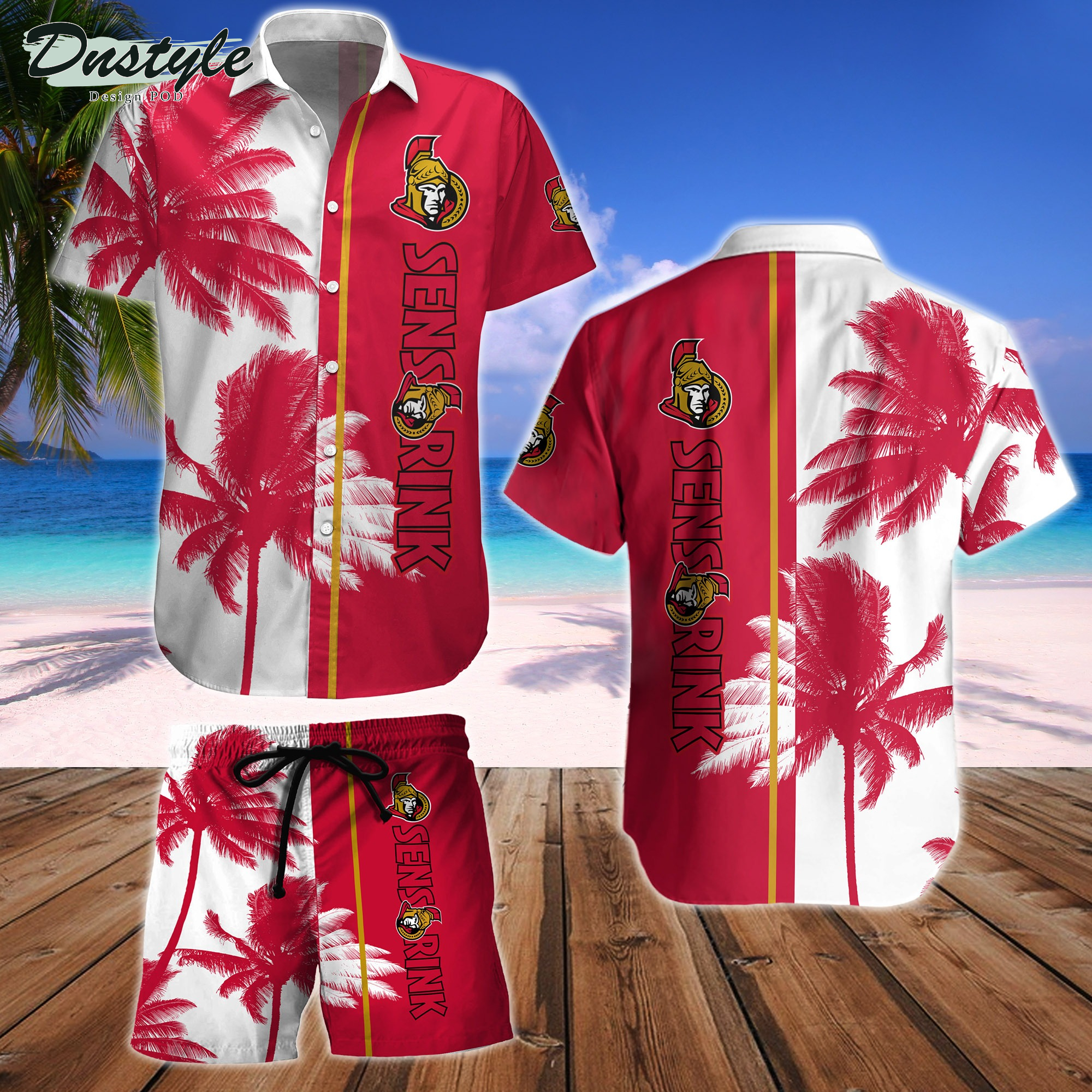 Ottawa Senators Hawaiian Shirt And Short