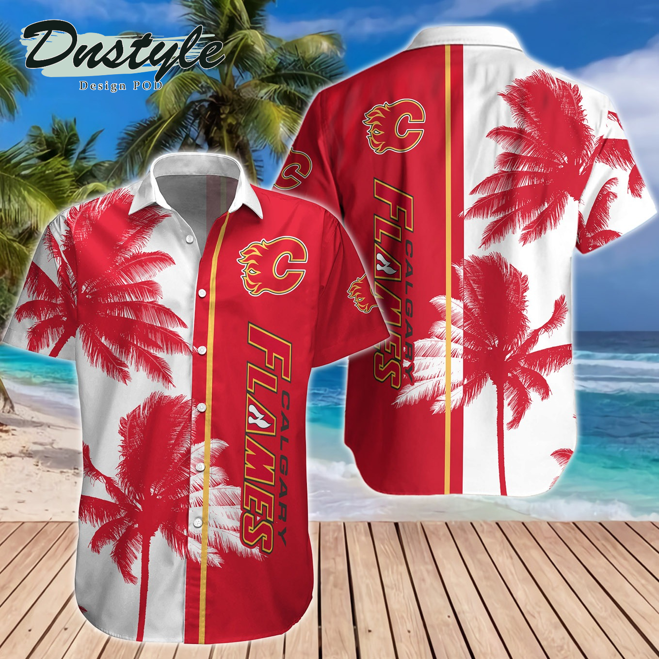 Calgary Flames Hawaiian Shirt And Short