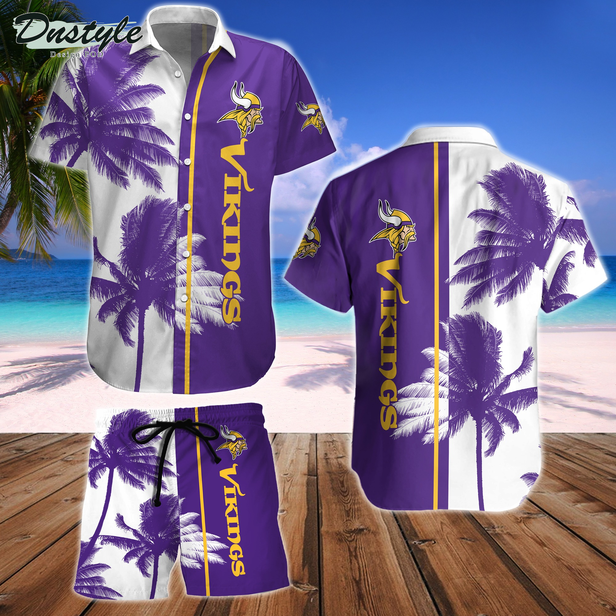 Minnesota Vikings Hawaiian Shirt And Short