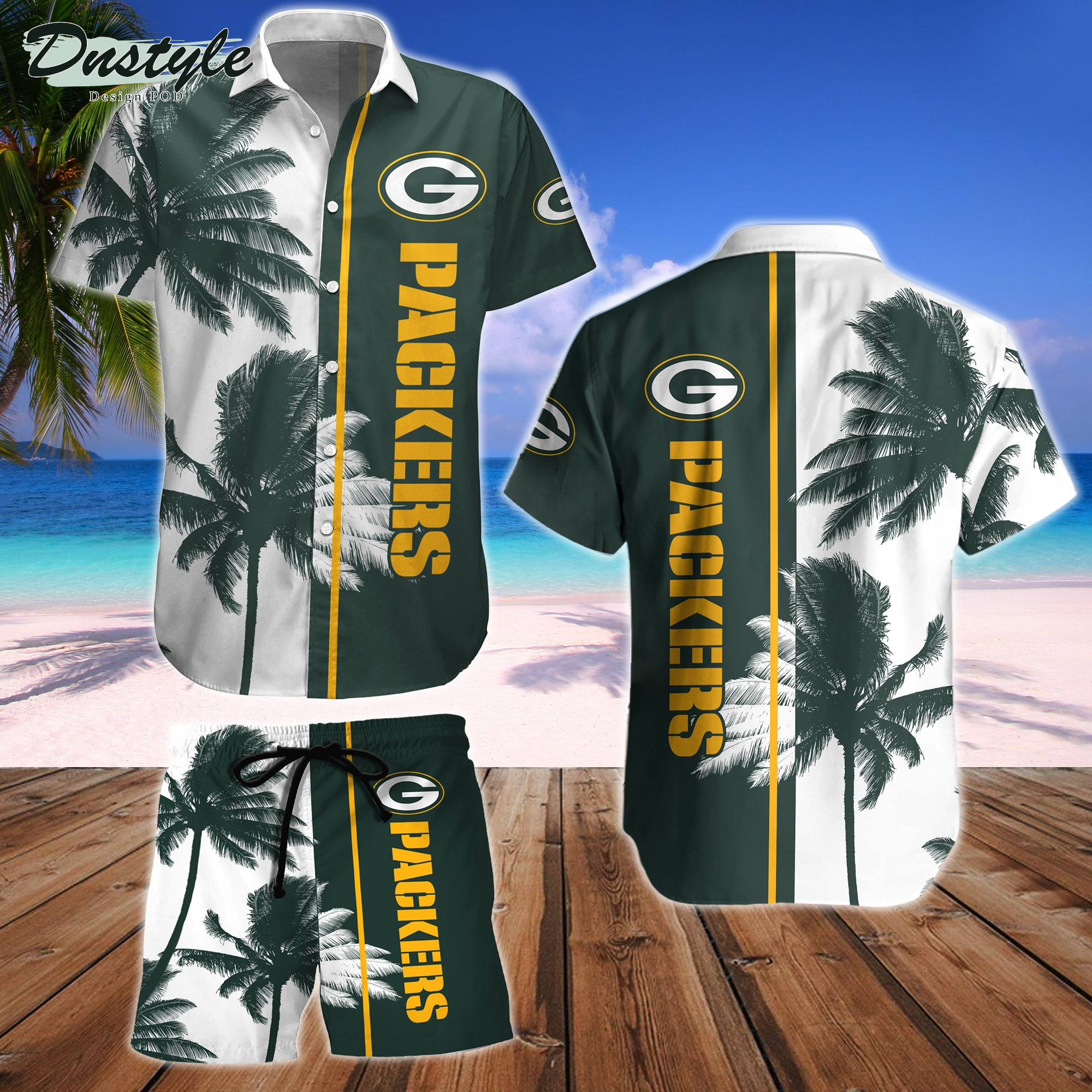 Green Bay Packers Hawaiian Shirt And Short