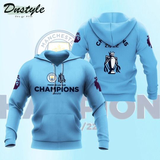 Manchester City Premier League Champion 2022 3d all over printed hoodie