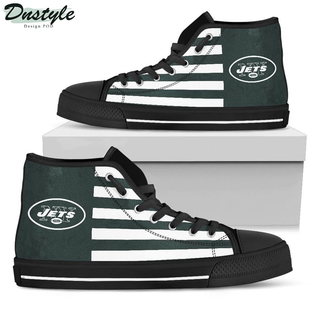 American Flag New York Jets NFL Canvas High Top Shoes