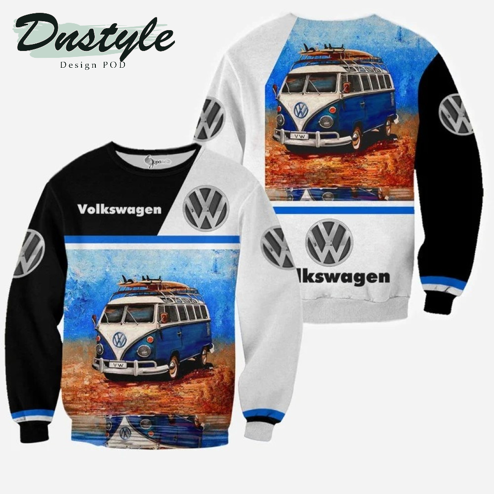 Volkswagen Camper Van Blue Love 3D All Over Printed Hoodie