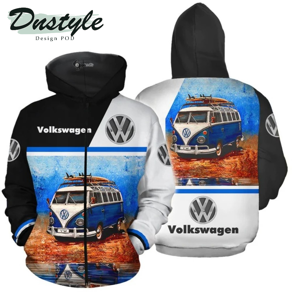 Volkswagen Camper Van Blue Love 3D All Over Printed Hoodie