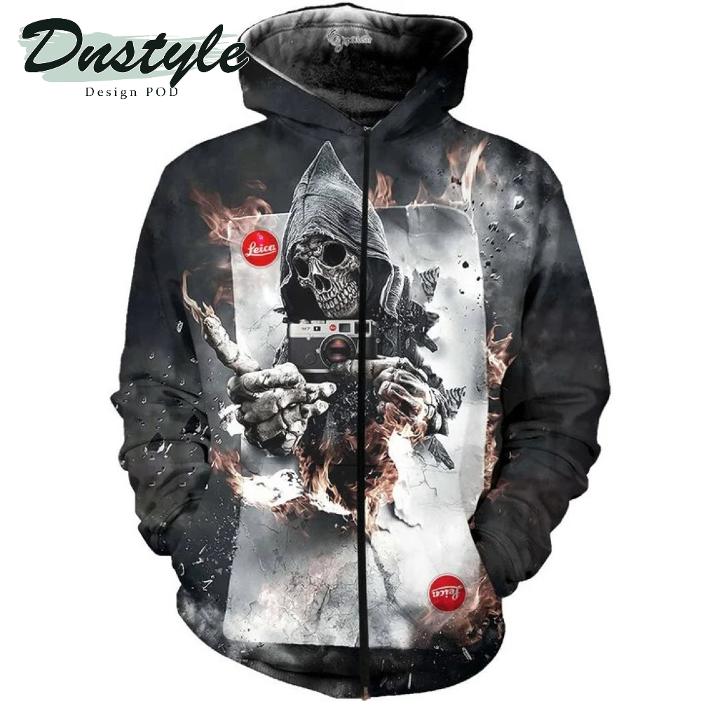 Grim Reaper And Camera 3D All Over Printed Hoodie