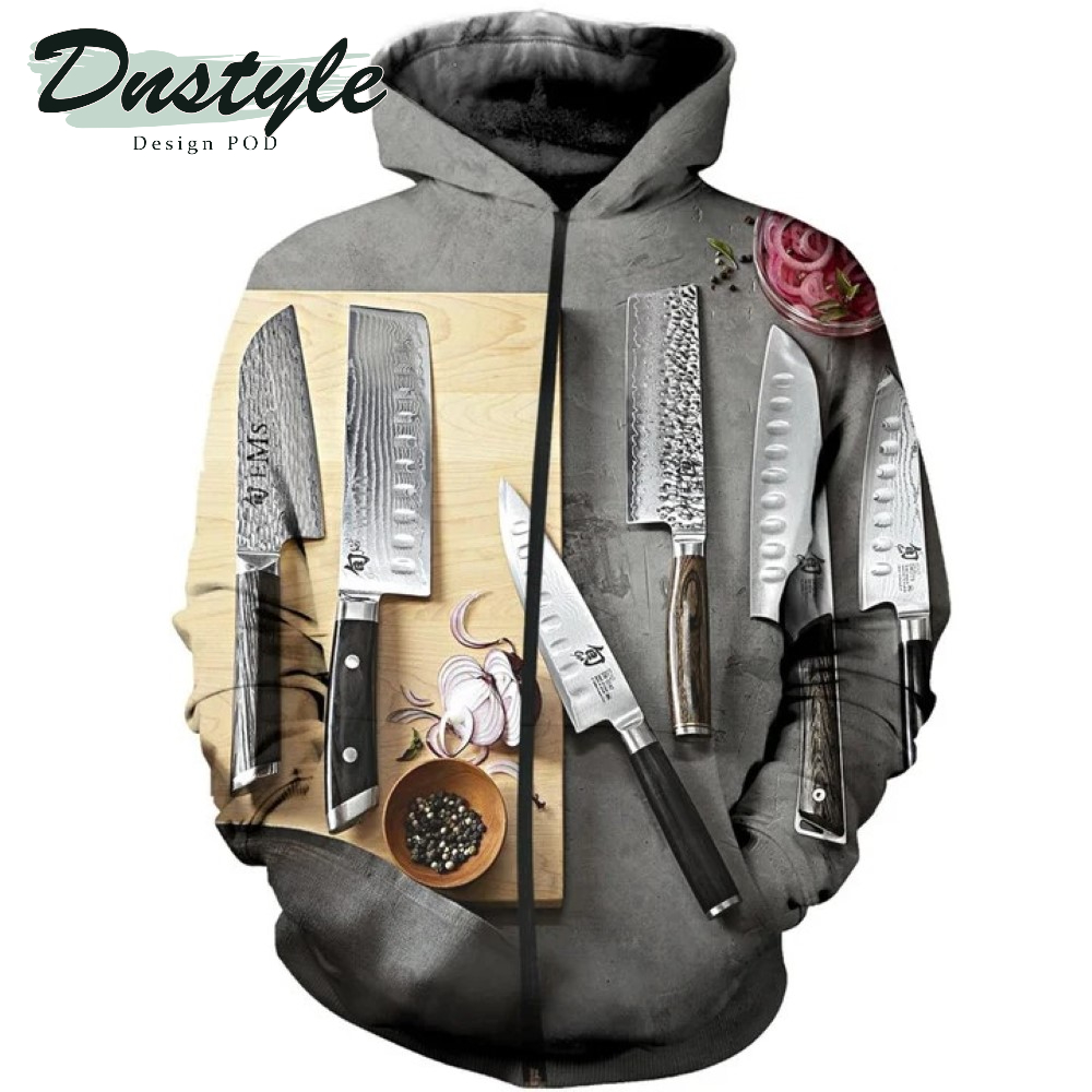 Chef Multi Knife 3D All Over Printe Hoodie 