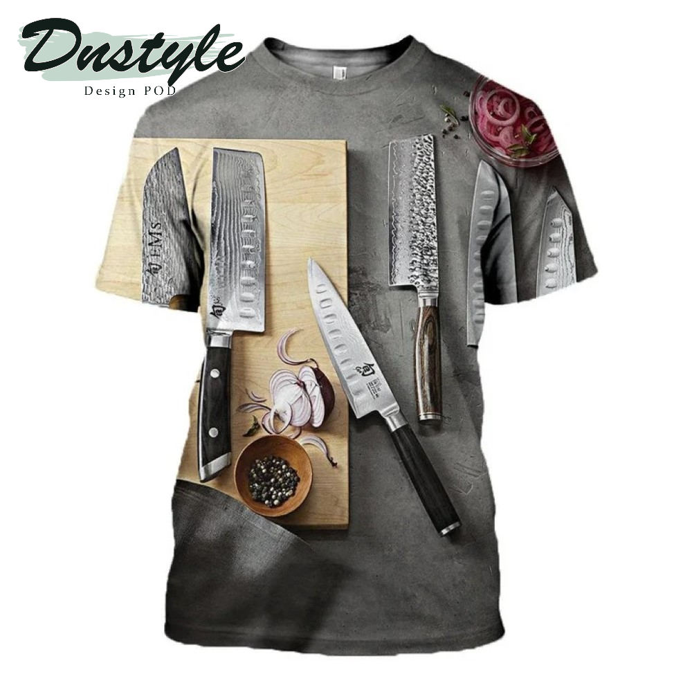 Chef Multi Knife 3D All Over Printe Hoodie 
