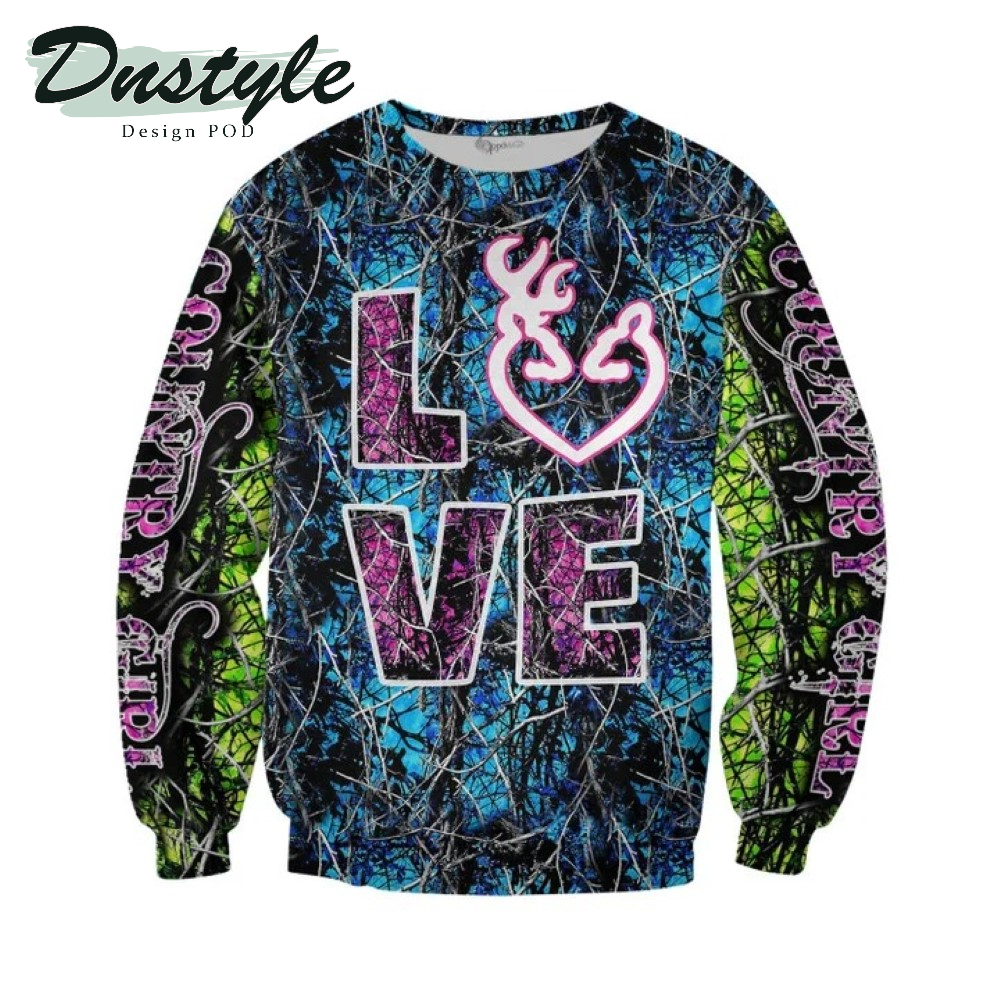 Love Blue And Green Camo 3D All Over Printe Hoodie