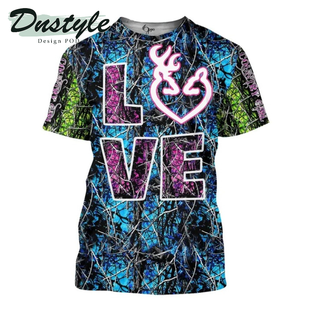 Love Blue And Green Camo 3D All Over Printe Hoodie