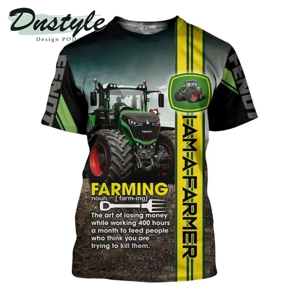 I'm A Farmer Green Tractor 3D All Over Printe Hoodie