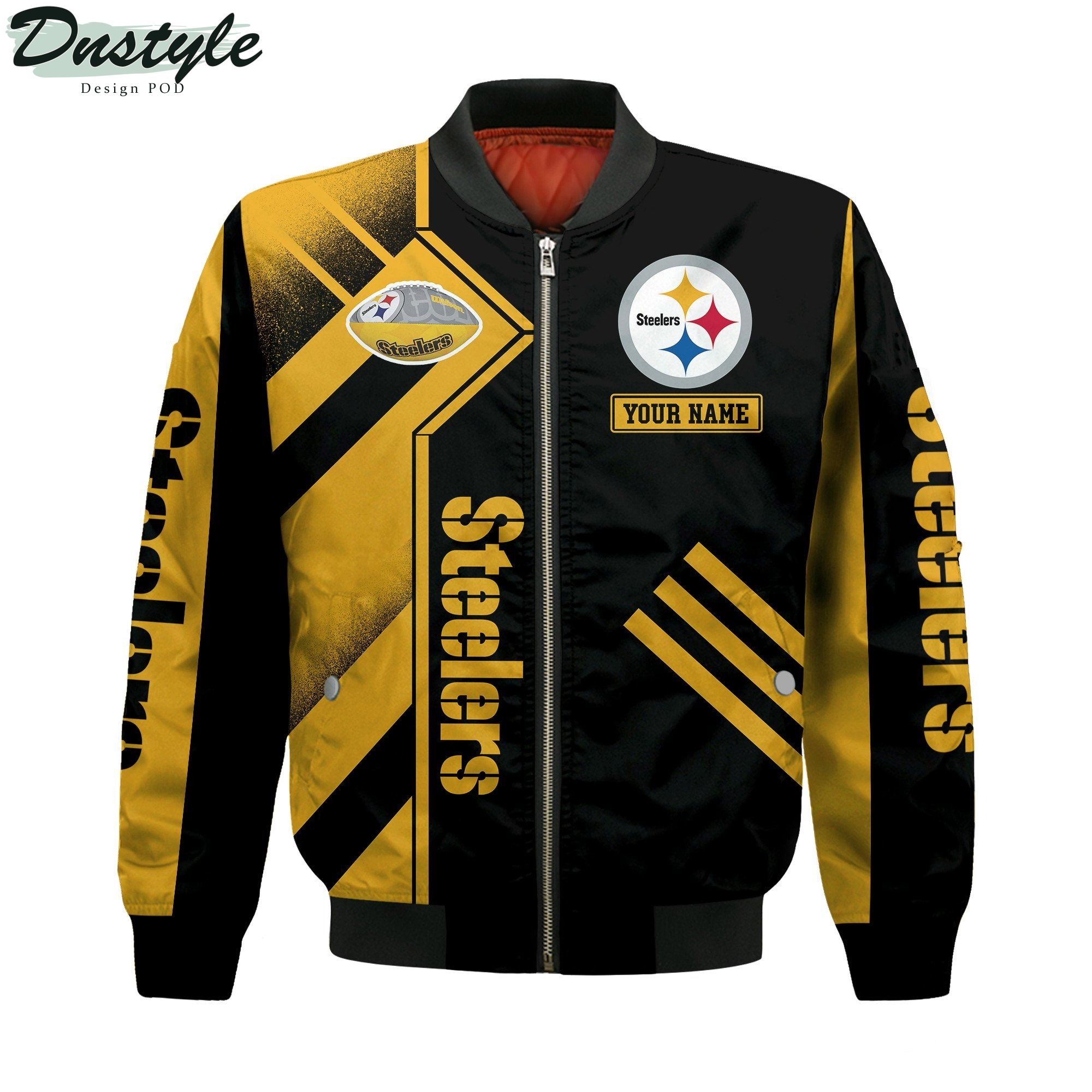 Pittsburgh Steelers NFL 6X Super Bowl Champions Custom Name Bomber Jacket