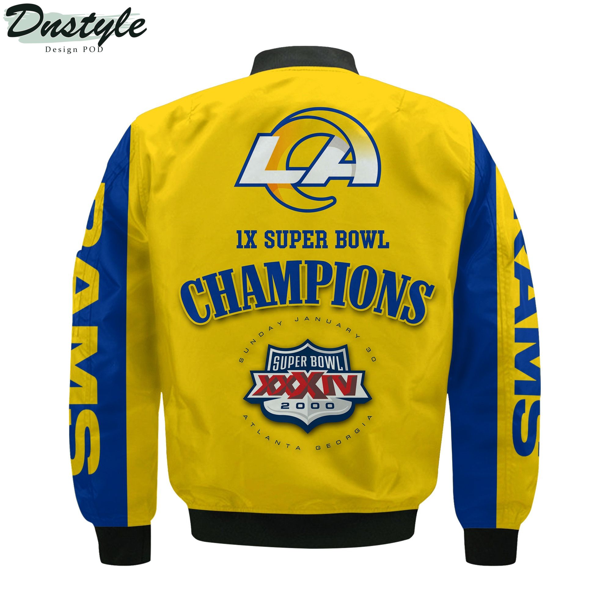 Los Angeles Rams NFL 1X Super Bowl Champions Custom Name Bomber Jacket