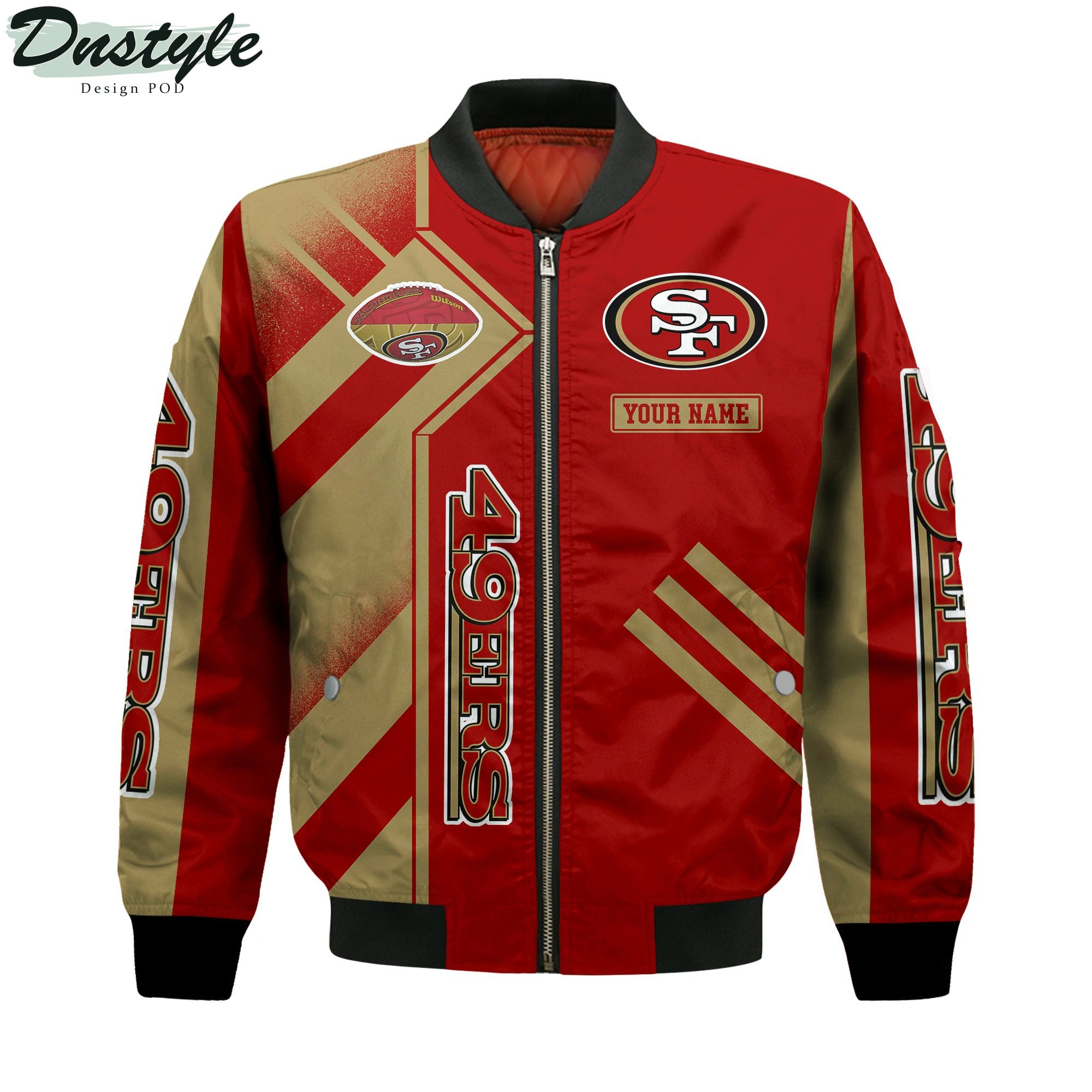 San Francisco 49ers NFL 5X Super Bowl Champions Custom Name Bomber Jacket