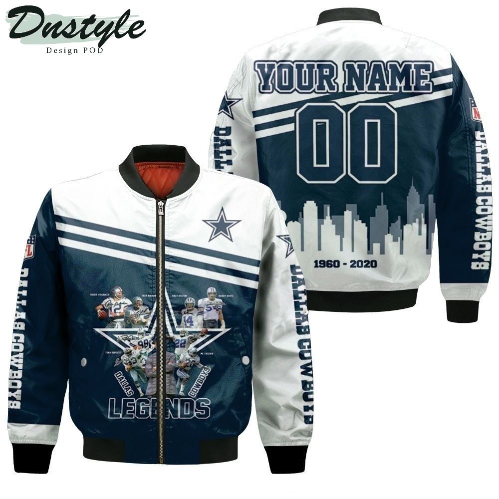 Dallas Cowboys Legends Signature 60Th Anniversary Personalized Bomber Jacket