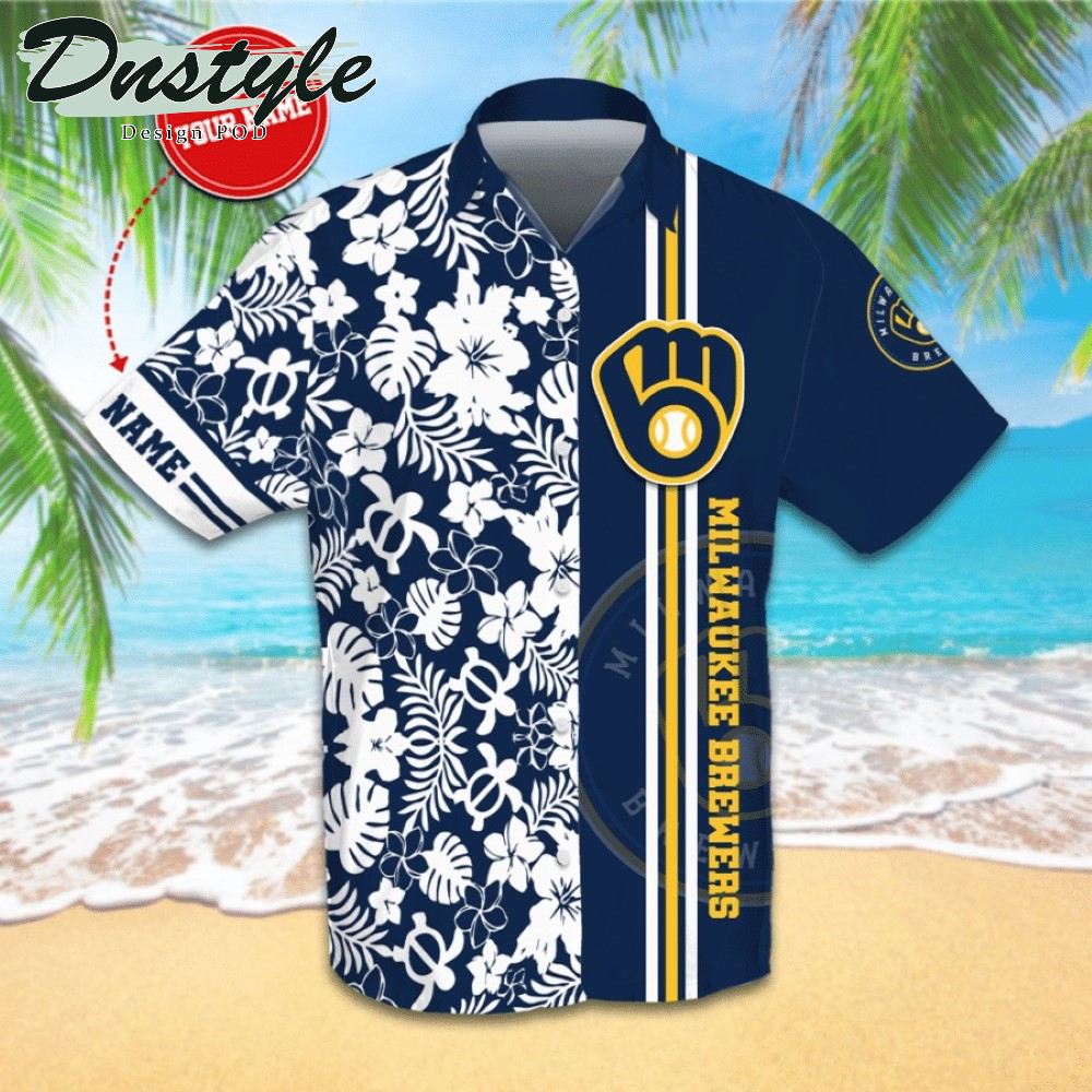 Personalized Milwaukee Brewers Hawaiian Shirt And Short