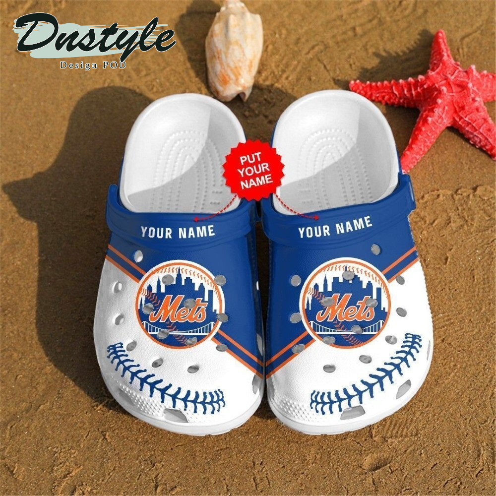 Custom name New York Mets MLB Crocs Crocband Clogs