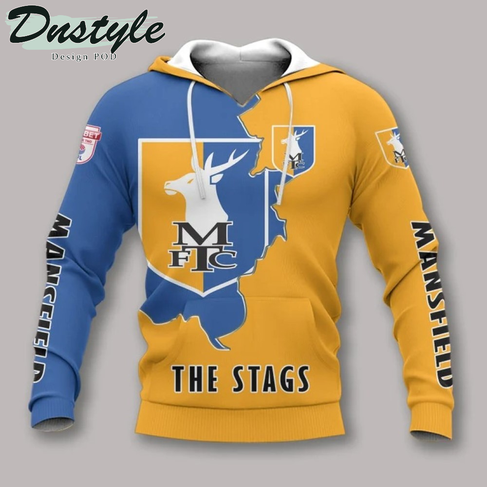 Mansfield Town 3d All Over Printed Hoodie
