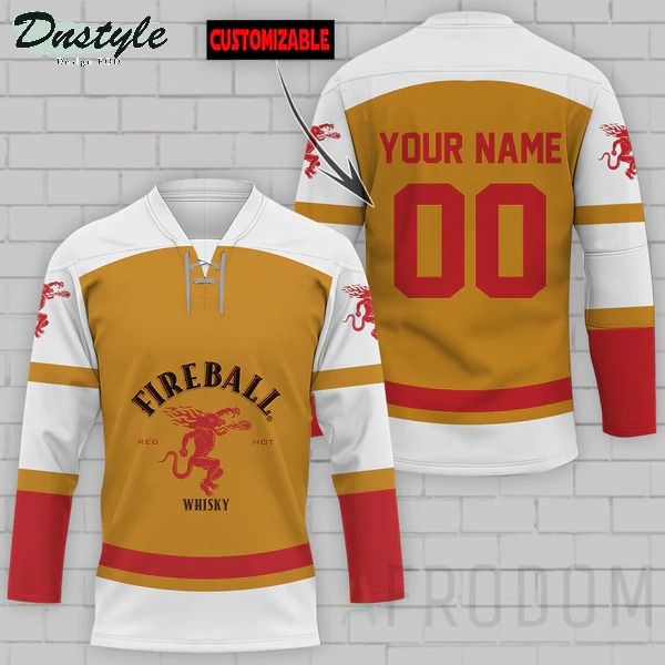 Fireball Whiskey Personalized Hockey Jersey