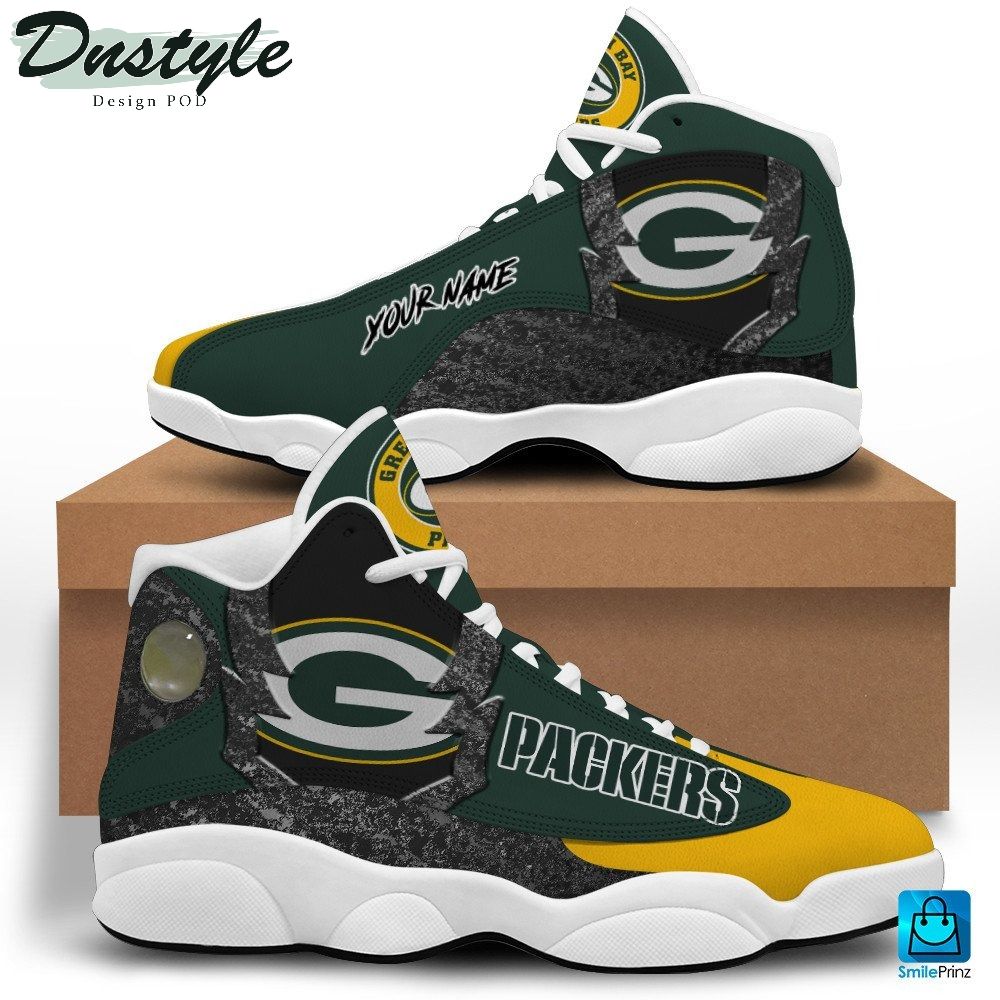 Green Bay Packers Custom Name Air Jordan 13 Shoes Sneaker