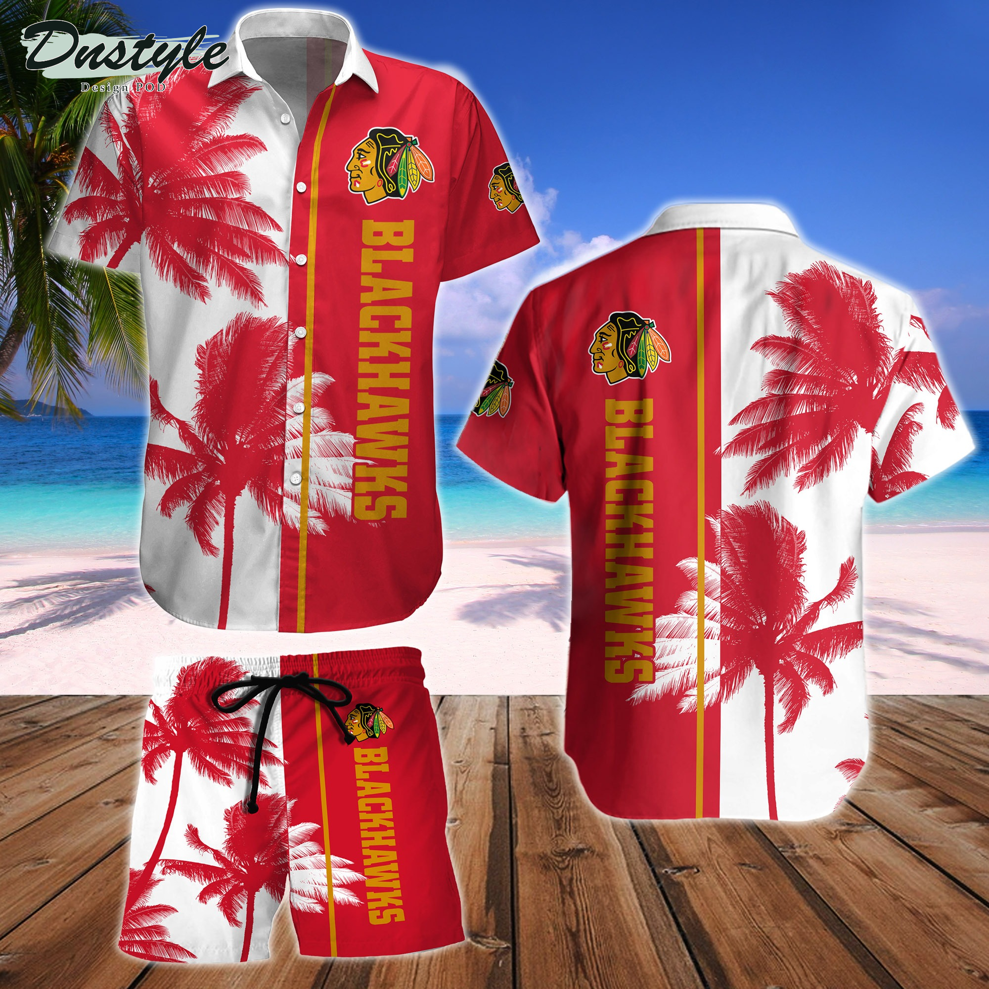 Chicago Blackhawks Hawaiian Shirt And Short