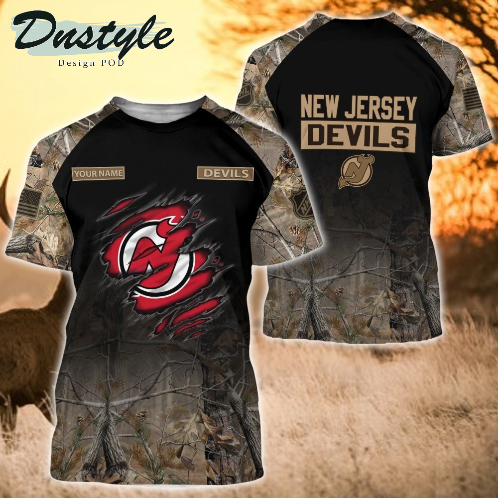 New Jersey Devils Hunting Camo Personalized 3D Hoodie