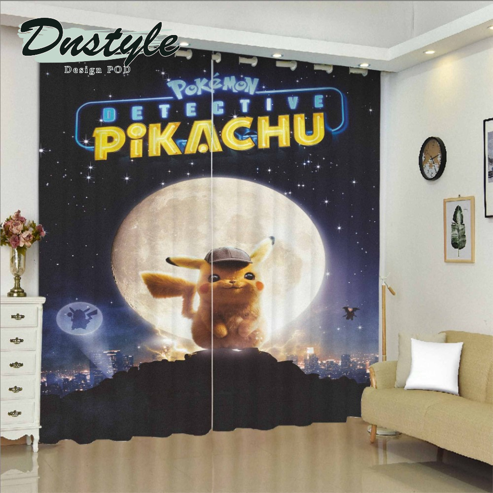 Moonlight Cute Pikachu Shower Luxury Brand Window Curtains