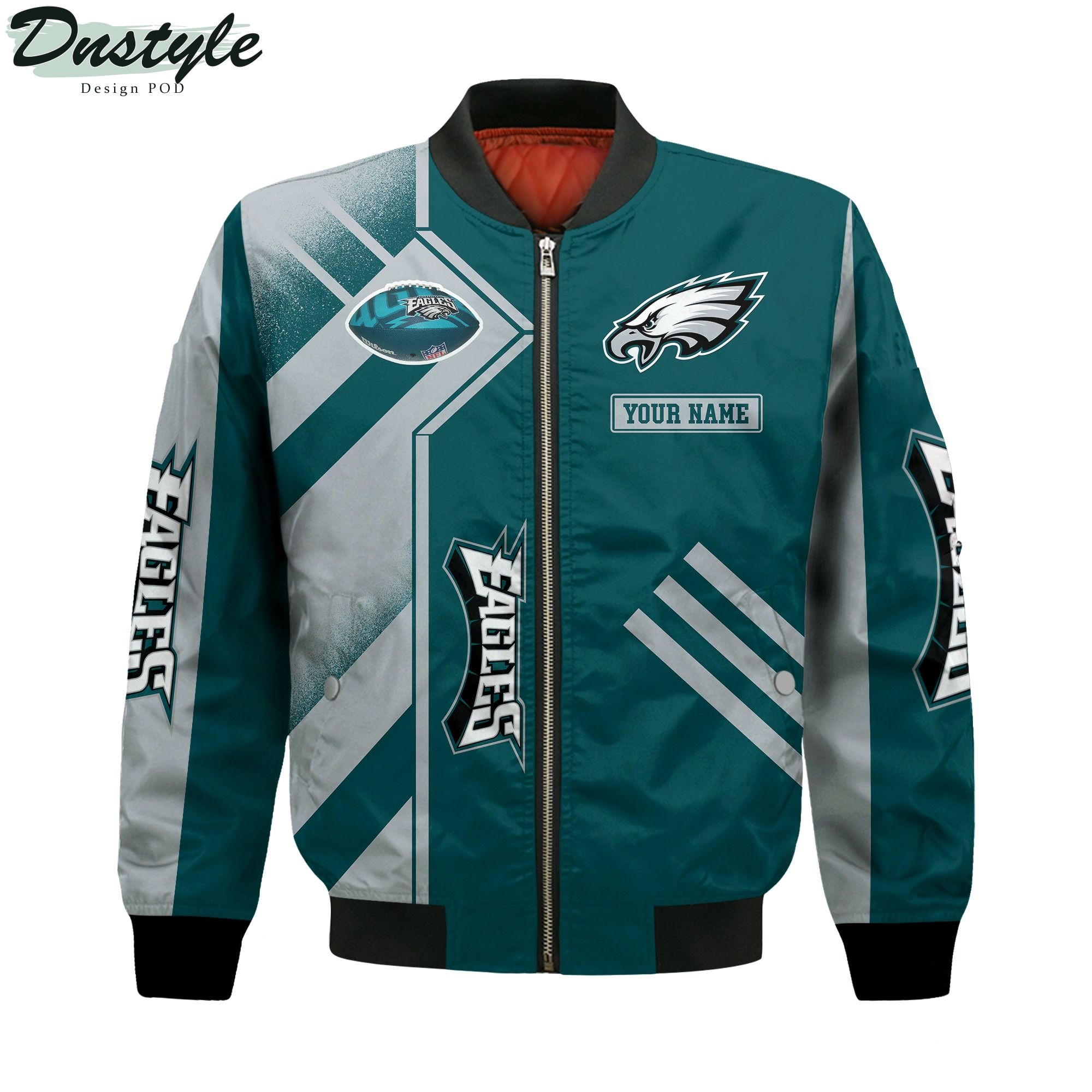 Philadelphia Eagles NFL 1X Super Bowl Champions Custom Name Bomber Jacket