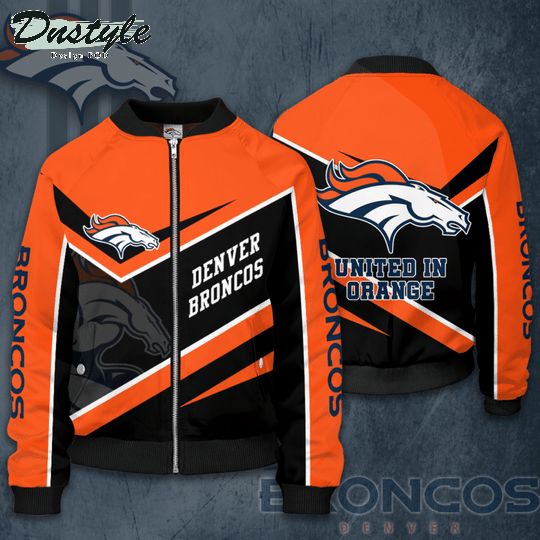 Denver Broncos Football Team United In Orange Bomber Jacket