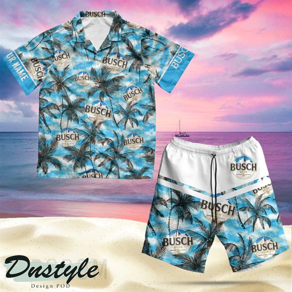 Tropical Busch Beer Hawaiian Shirt And Short