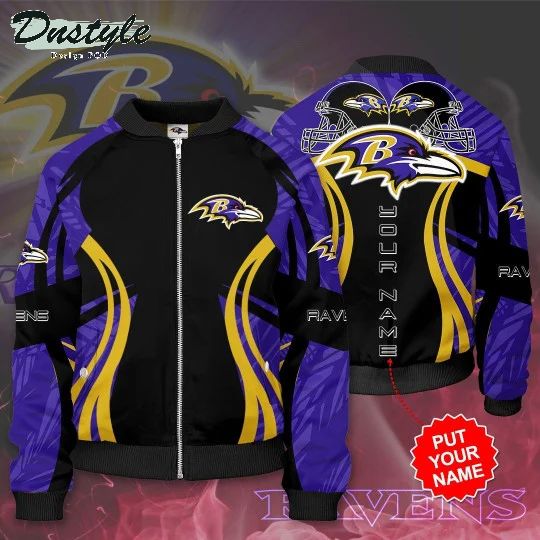 Personalized Baltimore Ravens Football Bomber Jacket